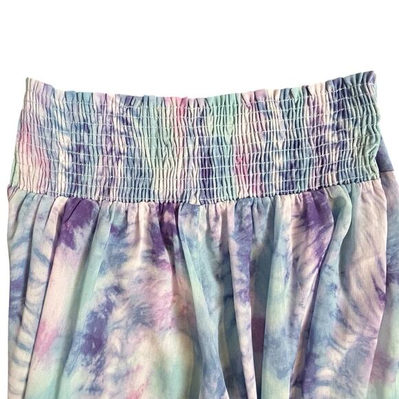 apana Resort Palazzo Pants Womens Size S Blue Purple Pink Ethereal Tie Dye NWT - Picture 5 of 12